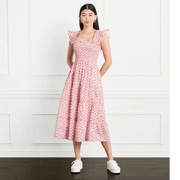 Hill House Dresses & Skirts - Hill house The Ellie Nap Midi Dress in Pink Spaced Floral Cotton Lawn Size XXL